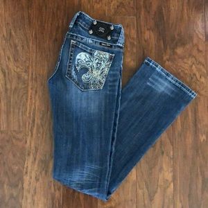 Miss Me Fleur De Lis Boot Cut Jeans